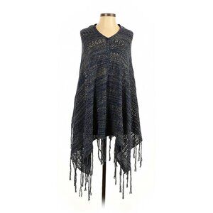 Women Lularoe Navy Blue Mimi Poncho Cape Sweater Shawl Scarf Size OS One Size